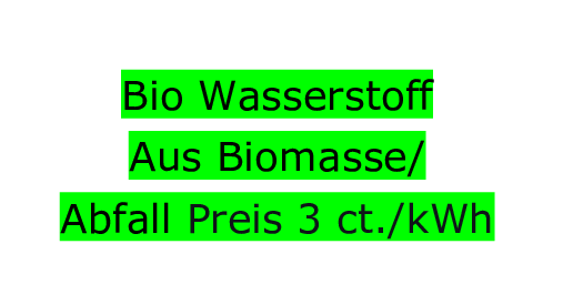 Bio Wasserstoff aus Biomasse/ Abfall